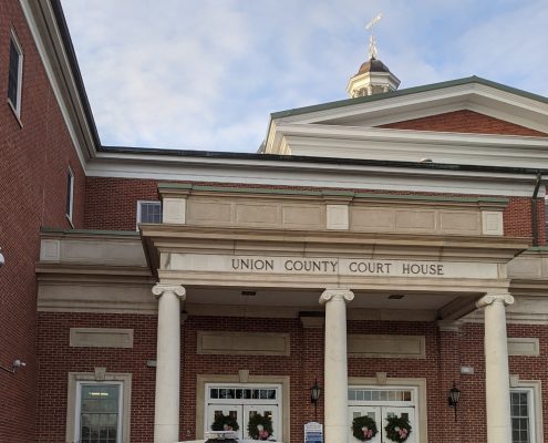 A close up on the Union County Court House