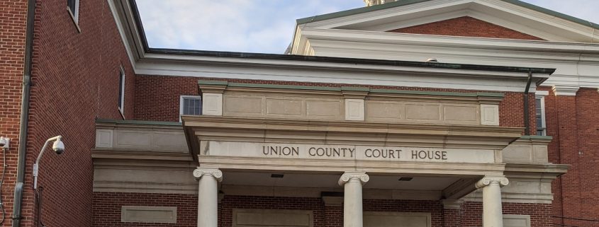 A close up on the Union County Court House