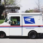 USPS mail carrier car