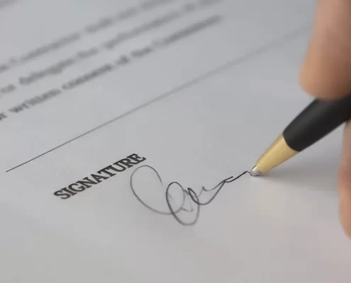 Someone signing an operating agreement