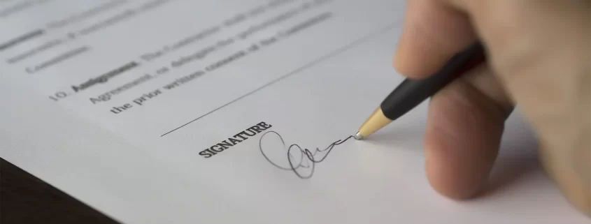 Someone signing an operating agreement