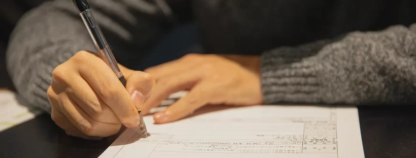 A person signing a document