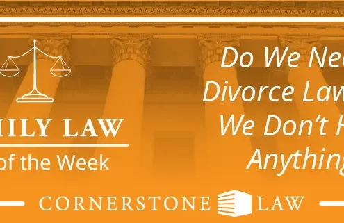 Banner image that says "Family Law Tip of the Week: Do we need a divorce lawyer if we don't have anything?"