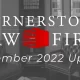 A photo of the Cornerstone Law Firm lobby with the Cornerstone Law Firm logo overtop and the words "September 2022 Update"