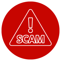 Scam warning icon