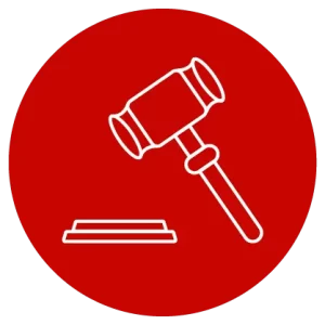 Gavel and sound block icon