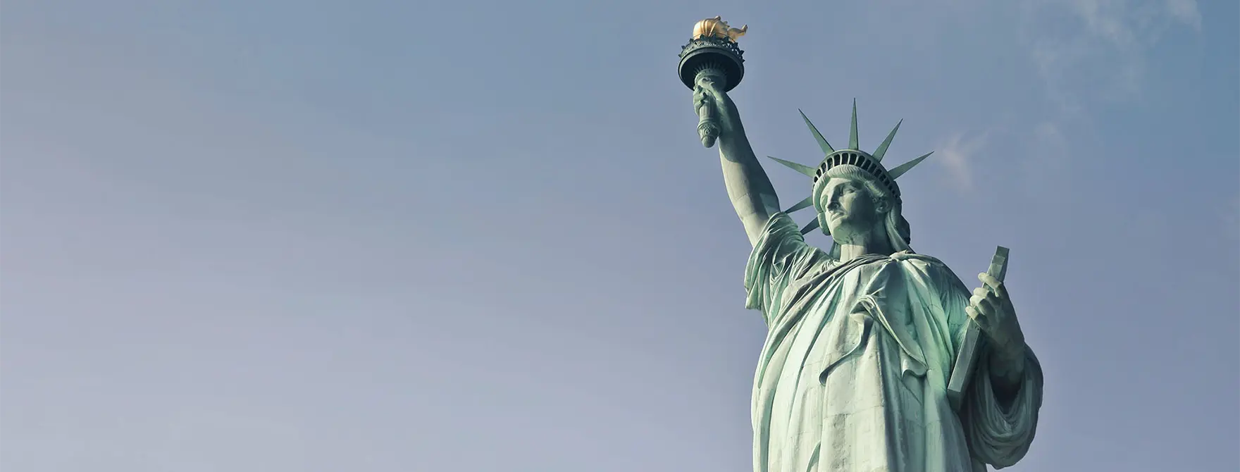 The Statue of Liberty on a sunny day