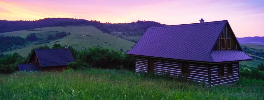 A hunting lodge on some beautiful rolling hills