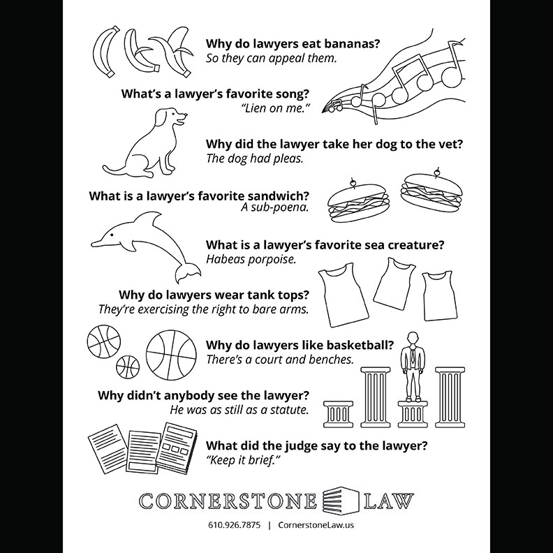 A thumbnail image showing a small preview of the 2022 coloring sheet for Cornerstone Law Firm.