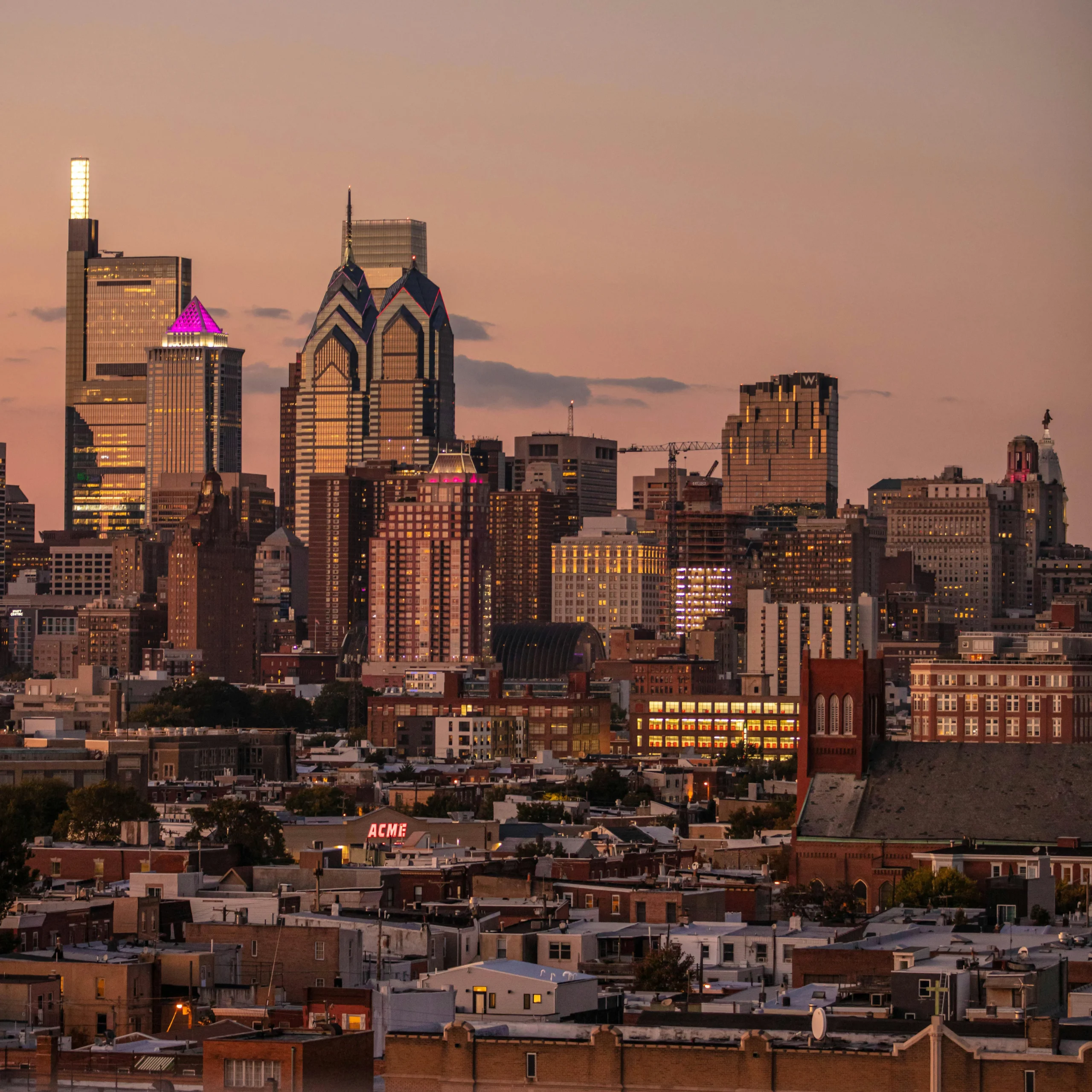 Philadelphia at sunset